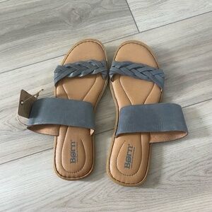 NWT Born Womens Dusty Blue Braided Cherita Morena Slide Sandals Size 9